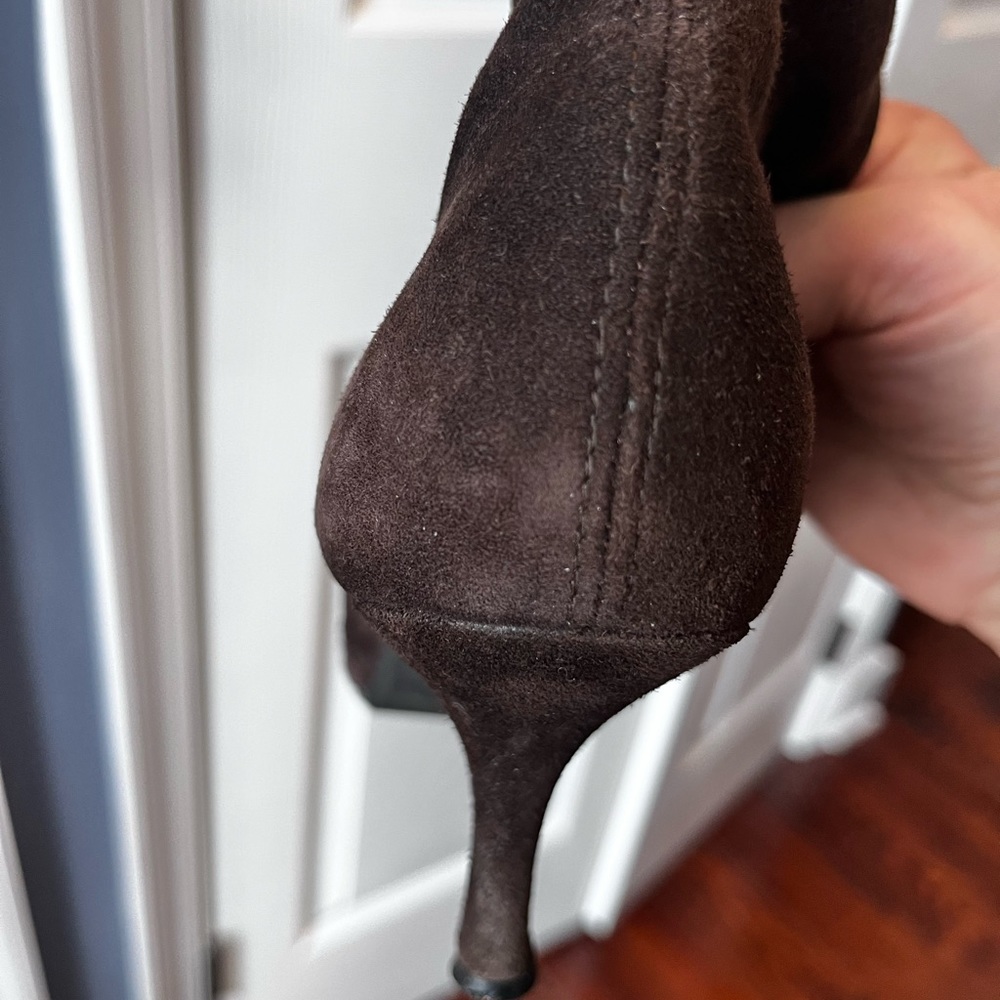 Stuart Weizmann Brown Suede Stretch Boots - image 8